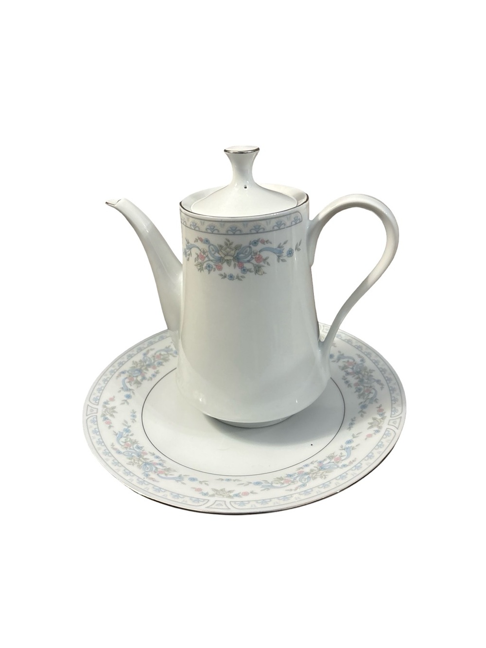 Vintage Fairfield White Floral Fine China Teacup and Saucer Set